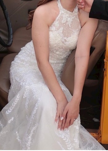 Beyaz Balık Gelinlik Oleg Cassini - Görsel 3