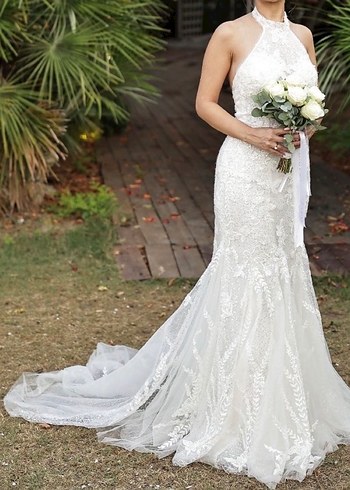 Beyaz Balık Gelinlik Oleg Cassini - Görsel 5