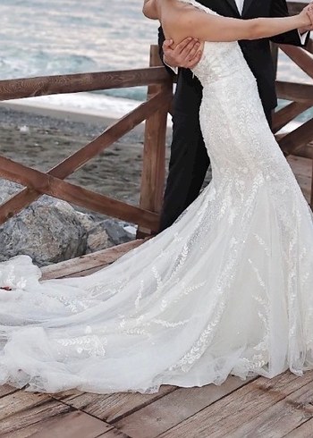 Beyaz Balık Gelinlik Oleg Cassini - Görsel 6