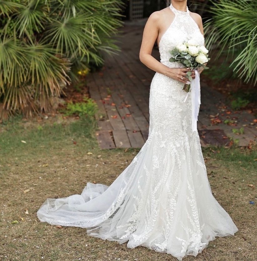 Beyaz Balık Gelinlik Oleg Cassini - Görsel 5