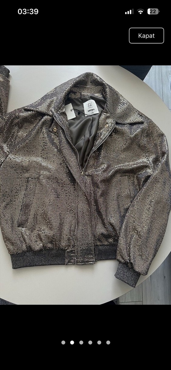 Gri Yılan Desenli Deri Kadın Ceket - Görsel 2