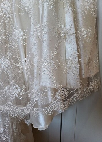 Ekru Vintage Dantelli Gelinlik - Görsel 2