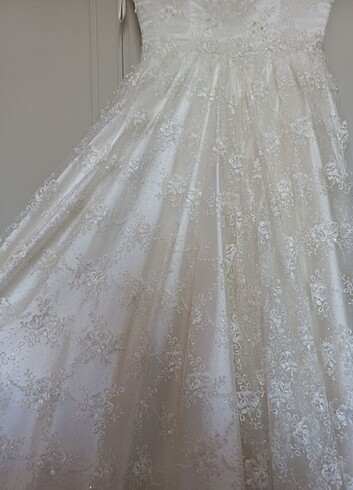 Ekru Vintage Dantelli Gelinlik - Görsel 5