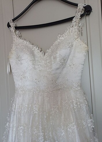 Ekru Vintage Dantelli Gelinlik - Görsel 6