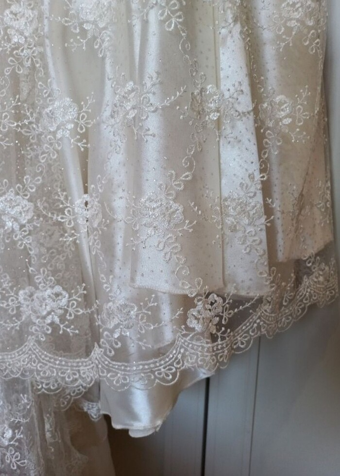 Ekru Vintage Dantelli Gelinlik - Görsel 2