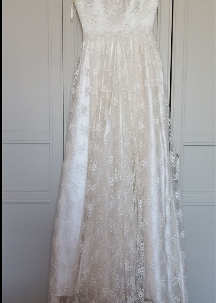 Ekru Vintage Dantelli Gelinlik - Görsel 4