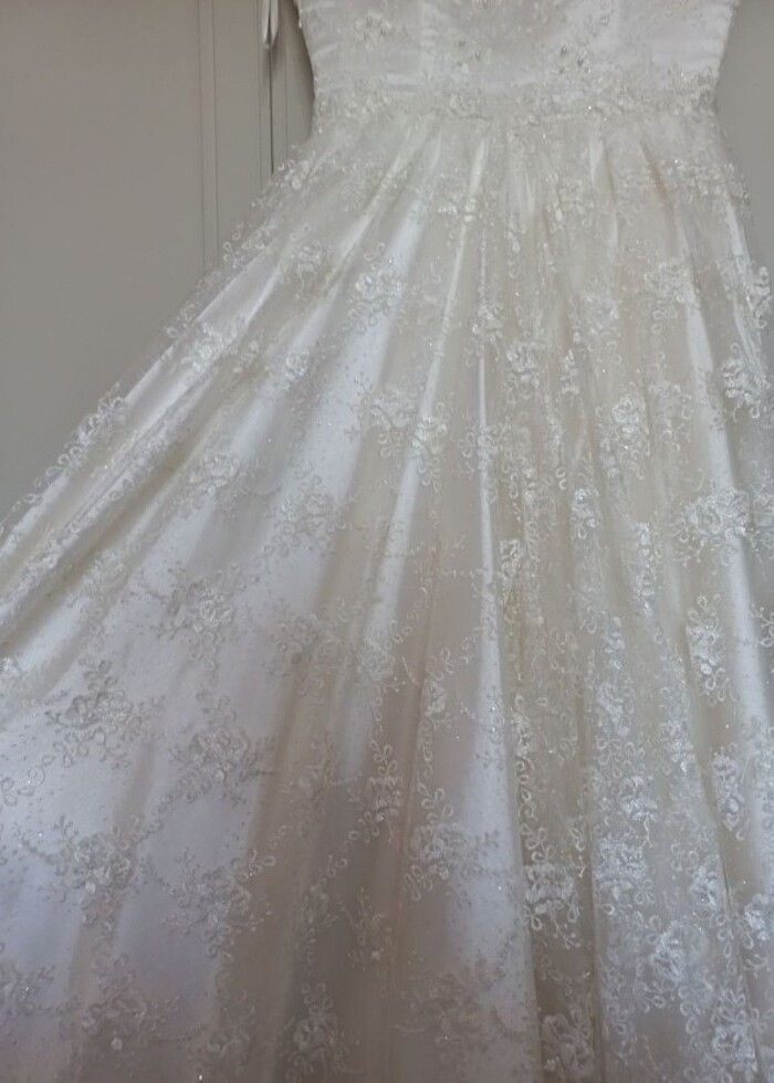 Ekru Vintage Dantelli Gelinlik - Görsel 5