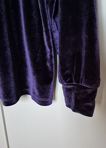 xs Beden mor Renk Koton Sweatshirt