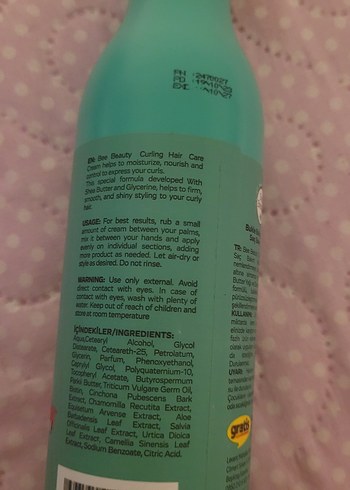 Bee Beauty Bukle Belirginleştirici Saç Bakım Kremi 300 ml - Görsel 2