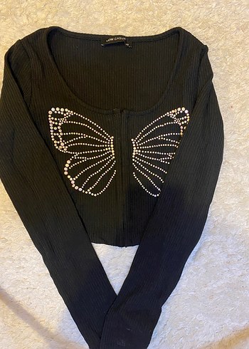 Siyah Uzun Kollu Payetli Bolero