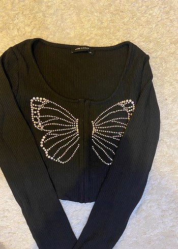 Defacto Siyah Uzun Kollu Payetli Bolero