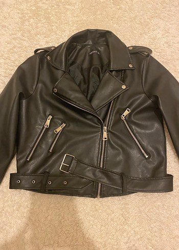 Siyah Biker Deri Ceket - Görsel 4