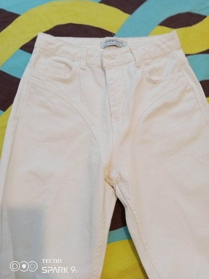 Beyaz Kadın kot   Pantolon - Görsel 2