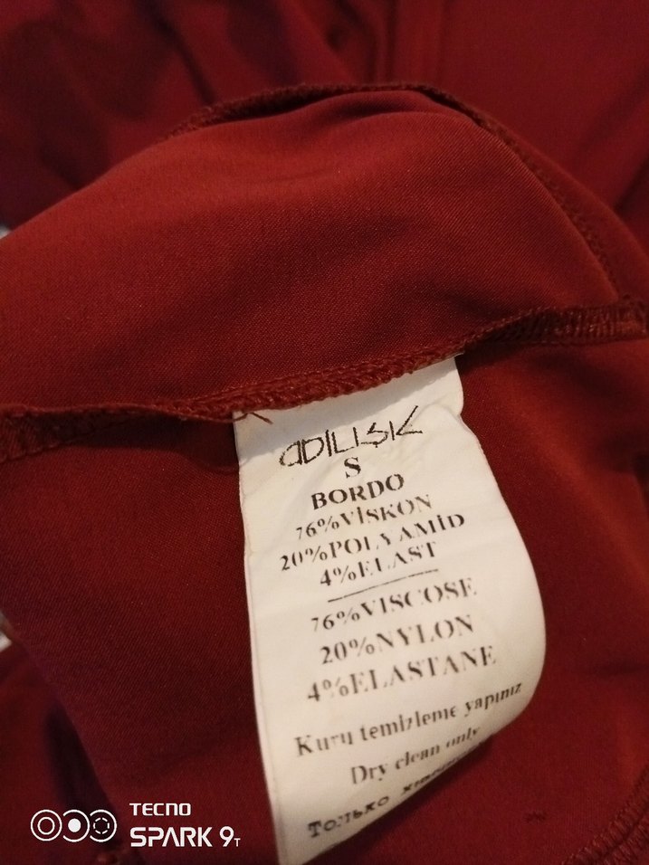 Bordo kısa Straplez Elbise (saten) - Görsel 3