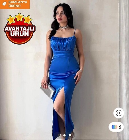 Diğer Saten midi elbise
