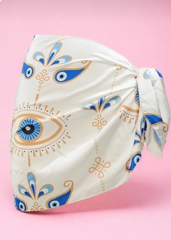 Bohem Beyaz Mini Pareo Bağlamalı - Görsel 2