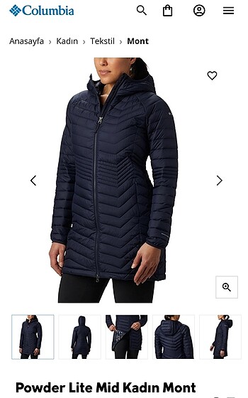 Columbia Power Lite Mid Kadın Mont 40 beden