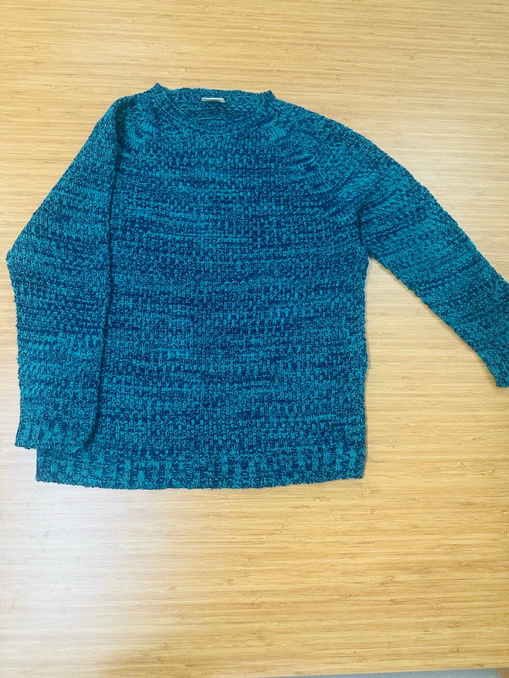 Mavi Yeşil Örgü Çocuk Kazak - Görsel 2