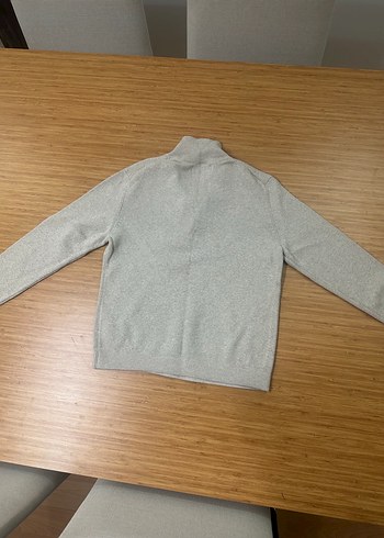 Zara Bej Yarım Fermuarlı Yün Triko Kazak