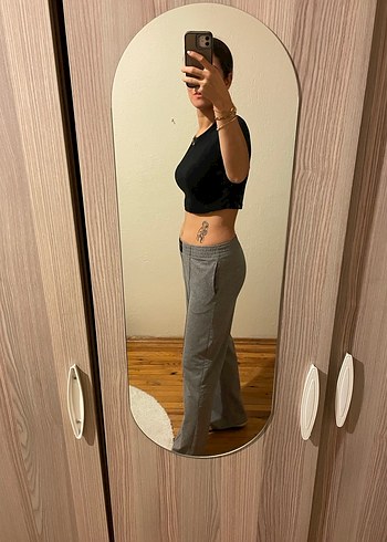 Diğer Gri Kadın Denim Rahat Kesim Eşofman