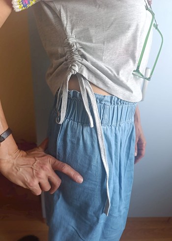 Örgü Motifli Tişört - Görsel 4