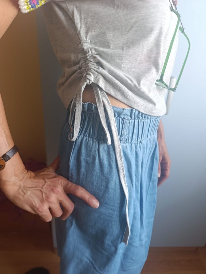 Örgü Motifli Tişört - Görsel 4