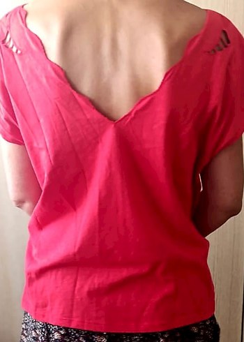 Dantel Detaylı Kırmızı Bluz - Görsel 2