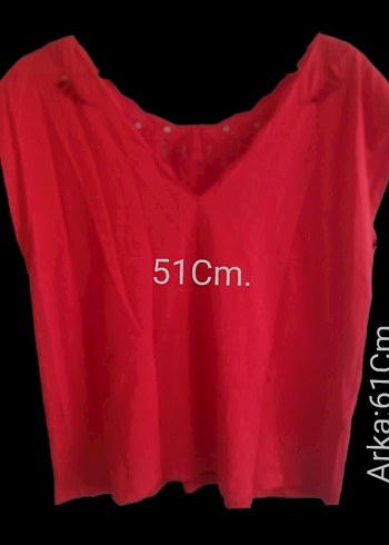 Dantel Detaylı Kırmızı Bluz - Görsel 4