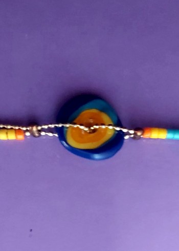 Cam Nazar ve Sarı Metal Bileklik - Görsel 3