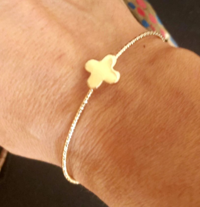 Cam Nazar ve Sarı Metal Bileklik - Görsel 4