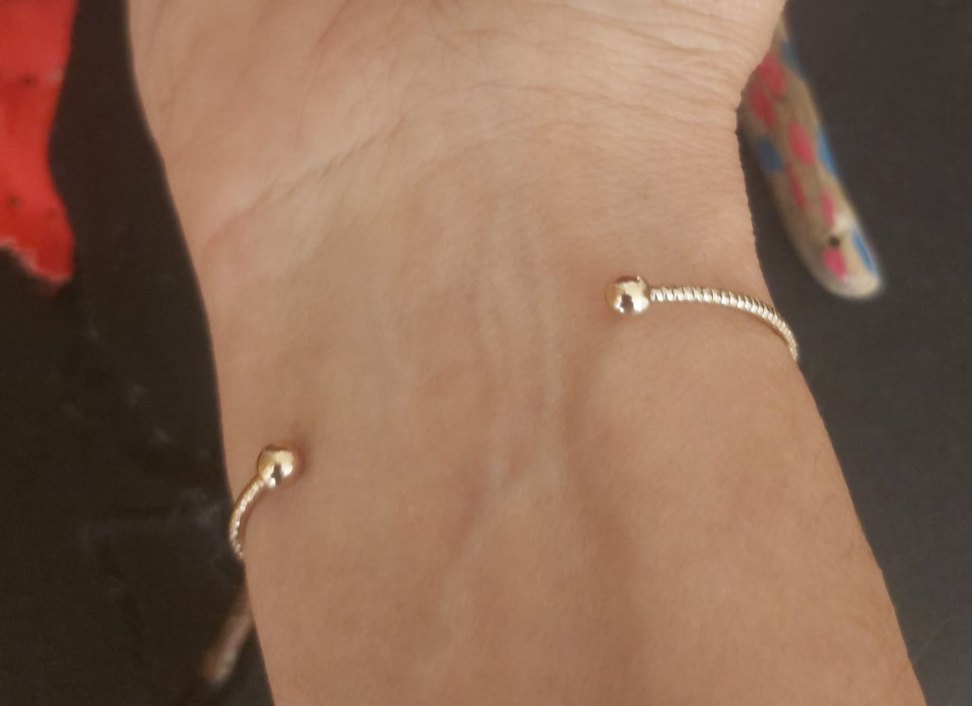 Cam Nazar ve Sarı Metal Bileklik - Görsel 5