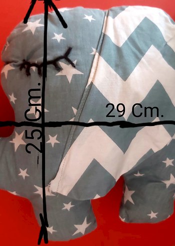 Gri Çift Filli Mini Yastık - Görsel 3