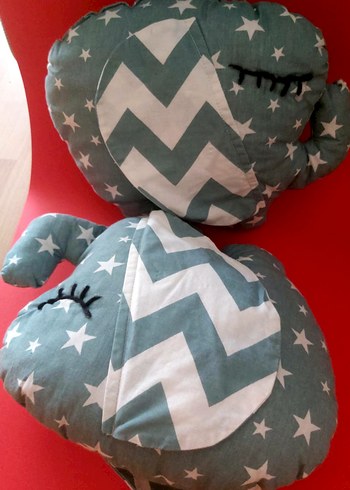 Gri Çift Filli Mini Yastık - Görsel 4