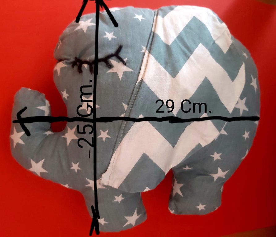 Gri Çift Filli Mini Yastık - Görsel 3