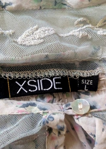 Xside Çiçek Desenli Dantelli Bluz - Görsel 4