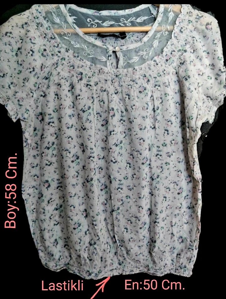 Xside Çiçek Desenli Dantelli Bluz - Görsel 5