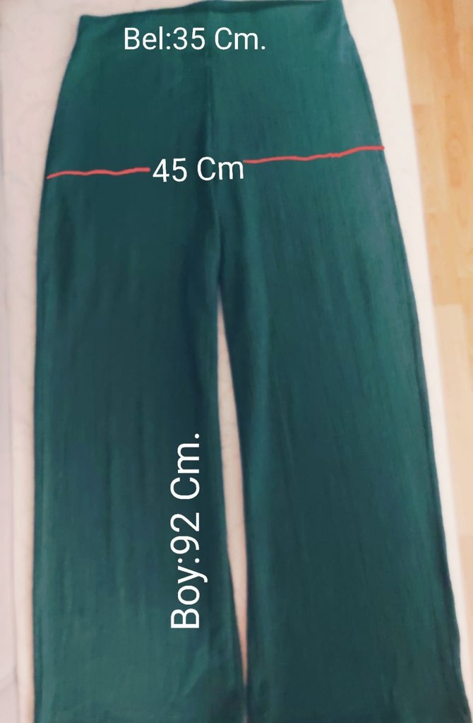 Beli Lastikli Yeşil Pantalon - Görsel 4