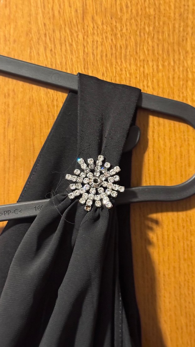 Tek Omuzlu Siyah Uzun Abiye Elbise - Görsel 3