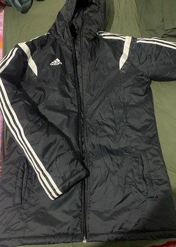 Erkek Orjinal Adidas Siyah Uzun Şişme Spor Mont - Görsel 8