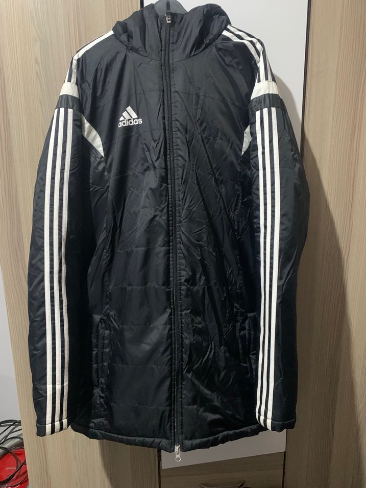 Erkek Orjinal Adidas Siyah Uzun Şişme Spor Mont - Görsel 3