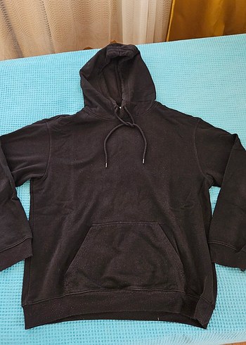 H&M Siyah Kapüşonlu Erkek Sweatshirt