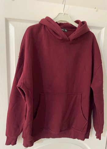 Bordo Kapüşonlu Kadın Sweatshirt L beden