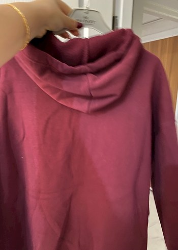 Diğer Bordo Kapüşonlu Kadın Sweatshirt L beden
