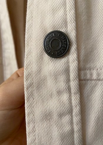 Bej Düğmeli Keten Midi Kadın Ceket - Görsel 5