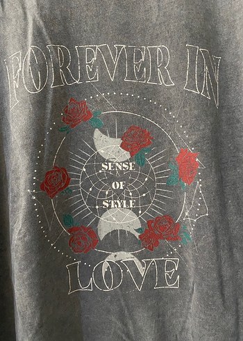 Gri Baskılı Kadın Sweatshirt xl beden lcw marka - Görsel 4