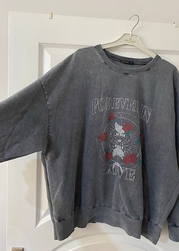 xl Beden gri Renk Gri Baskılı Kadın Sweatshirt xl beden lcw marka