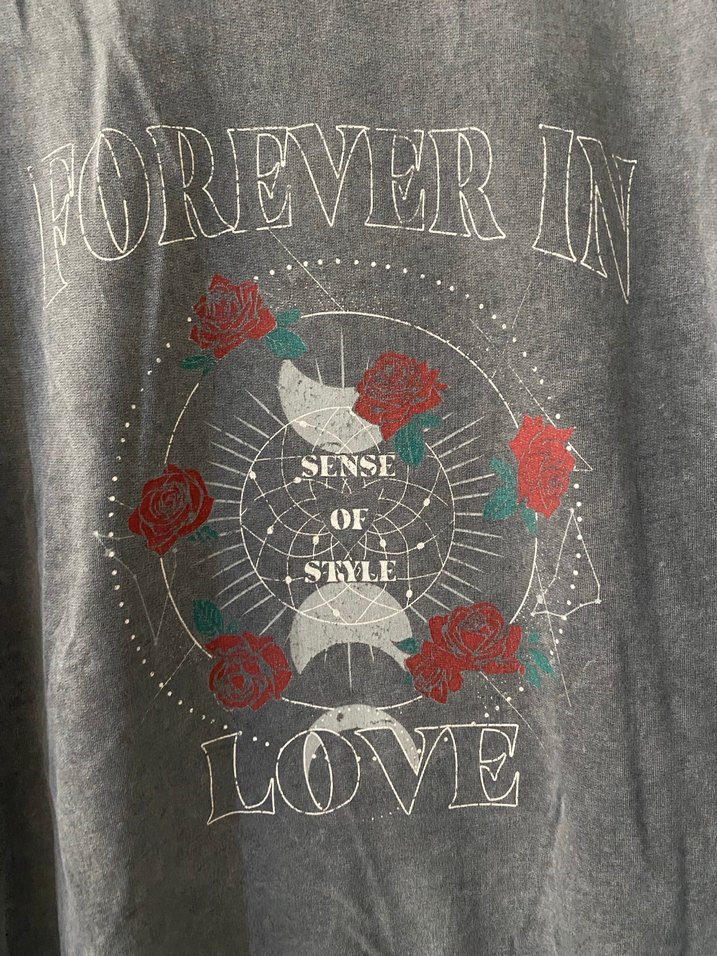 Gri Baskılı Kadın Sweatshirt xl beden lcw marka - Görsel 4