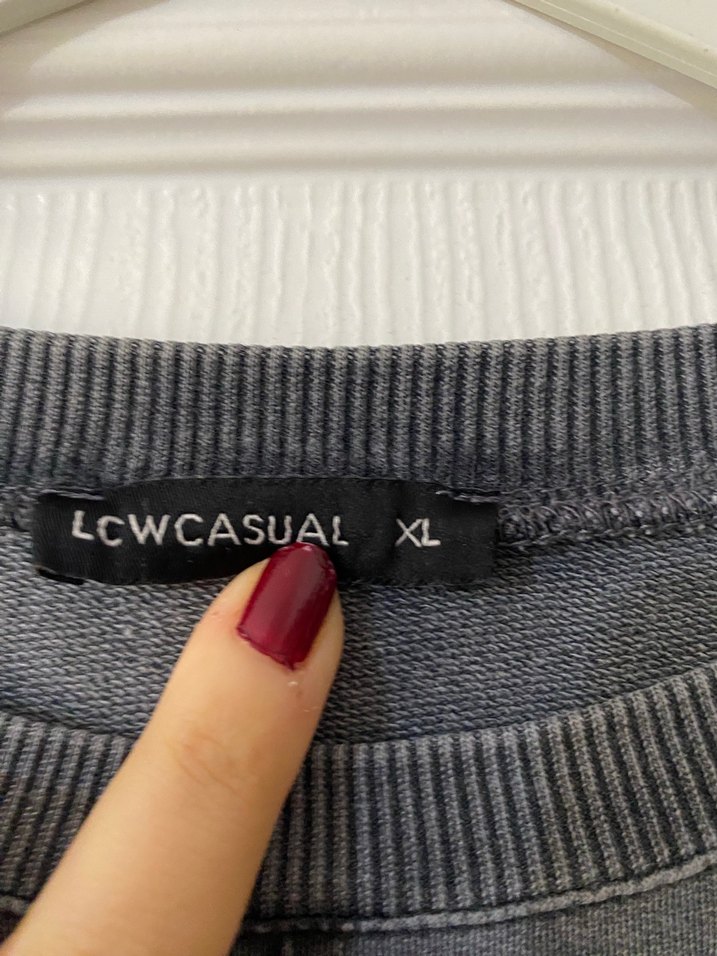 Gri Baskılı Kadın Sweatshirt xl beden lcw marka - Görsel 2