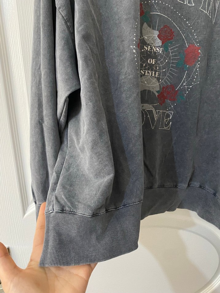 Gri Baskılı Kadın Sweatshirt xl beden lcw marka - Görsel 5