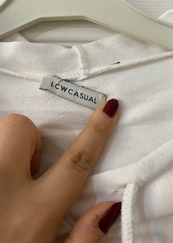 xl Beden Beyaz Kadın Kapüşonlu Sweatshirt lcw marka L xl beden